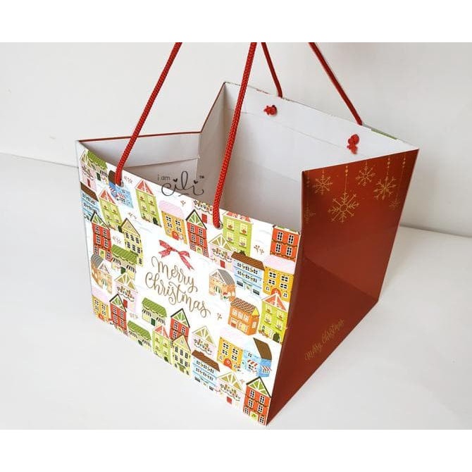 

(TERLARIS) (Pb 24 Natal Snowy) Paperbag Natal Christmas Lucu Uk 24X24X21 (Isi10)