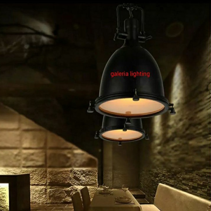 Lampu gantung industrial dekorasi cafe/restoran tipe 6030/1 BK