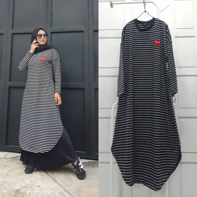 Tunik play black ORI 100% REAL PICT/tunik cantik/tunik murah berkualitas/ootd hijab/selegram