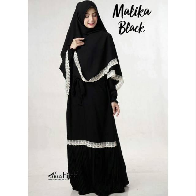 GAMIS MALIKA BLACK BY ALWA HIJAB