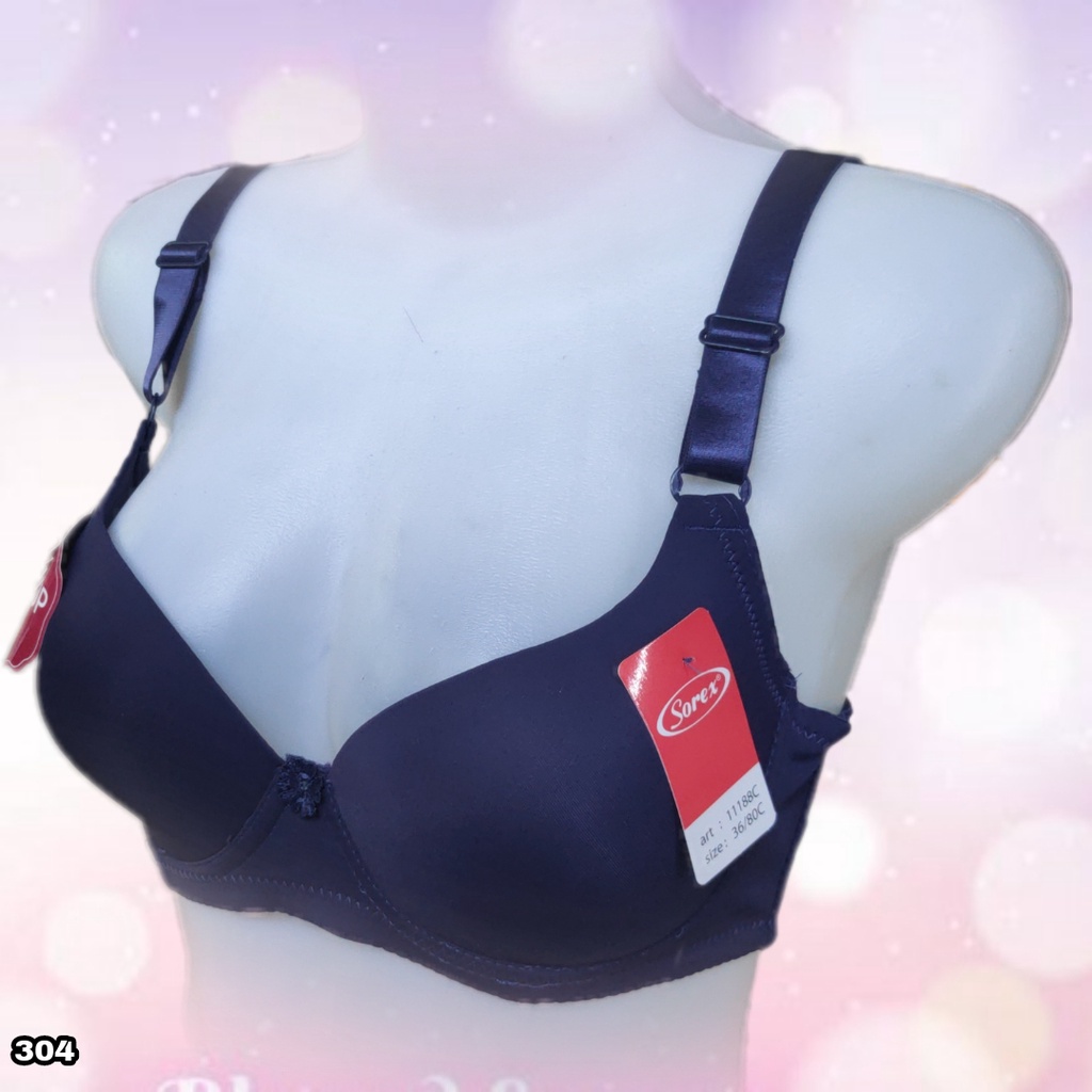 K304 - BRA/BH WANITA SOREX JUMBO BUSA ADA KAWAT CUP C BESAR 36C - 42C  TIGA PENGAIT