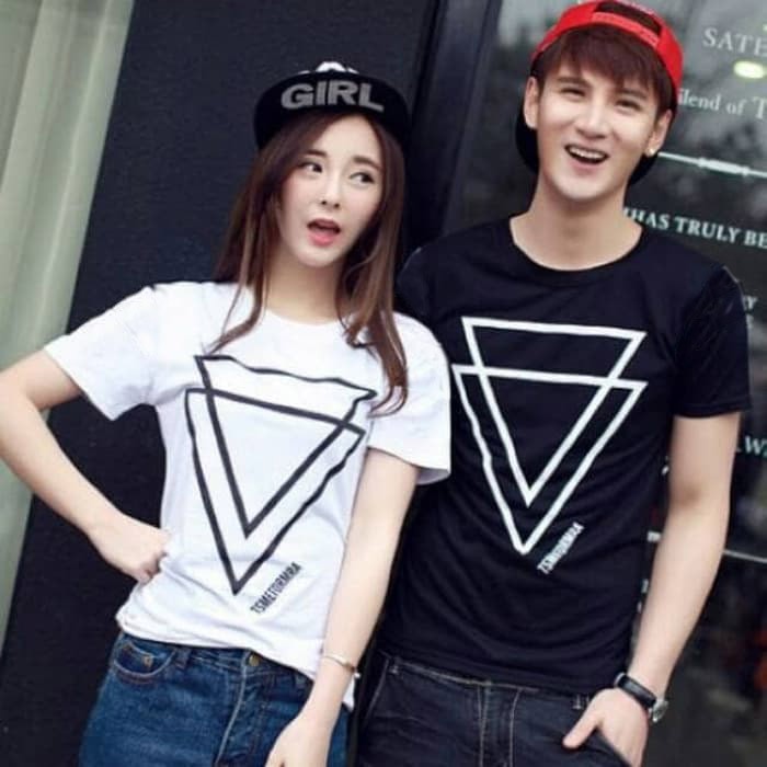 pusat baju couple kaos kembaran simpel baju couple murah kaos couple triang...