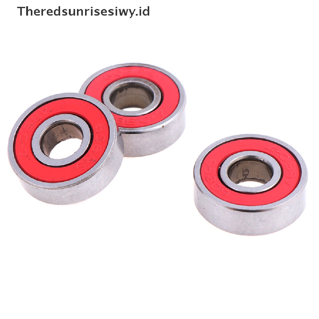 (Theredsunrisesiwy.Id) 5pcs Bola Bearing Skateboard Abec-7 608rs 8x22 X 7mm Warna Merah