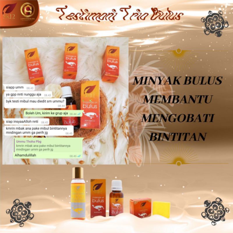 MINYAK BULUS SR12 / PAKET AMPUH / MASSAGE OIL BULUS BPOM / TREATMENT WAJAH DAN TUBUH