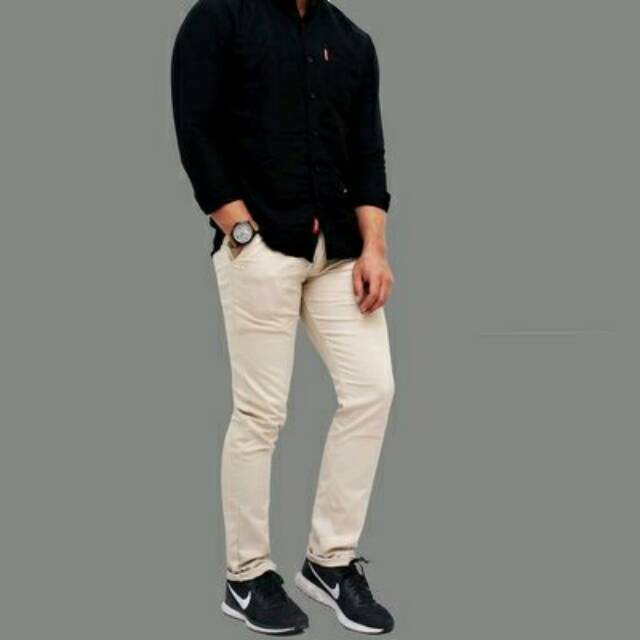 Celana Chino Pria Stretch