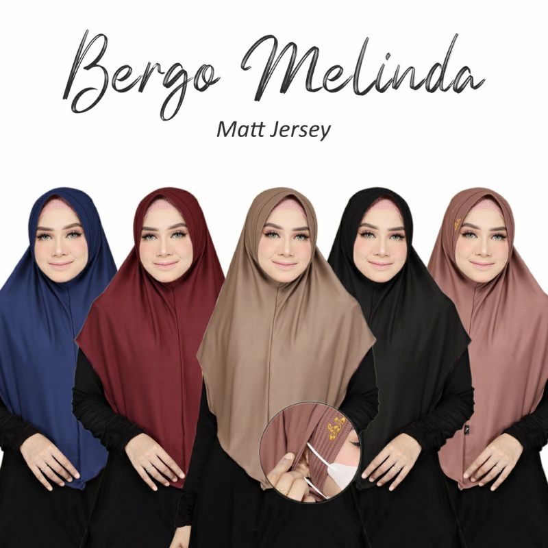 jilbab instan bergo Jersey Melinda / hijab instan polos kekinian /hijab wanita muslimah