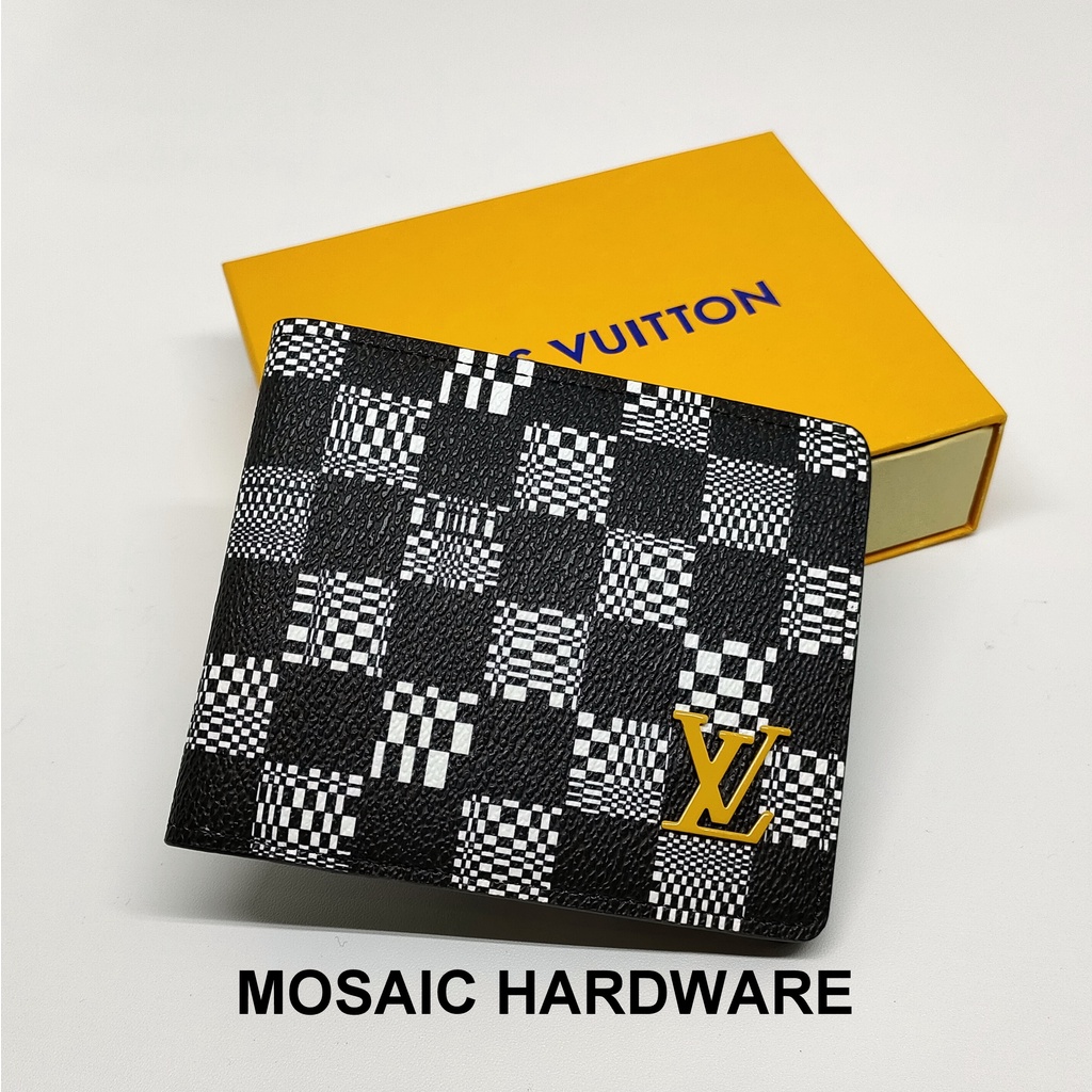 DOMPET PRIA LV IMPORT MODEL TIDUR KULIT SINTETIS-MOSAIC HARDWARE