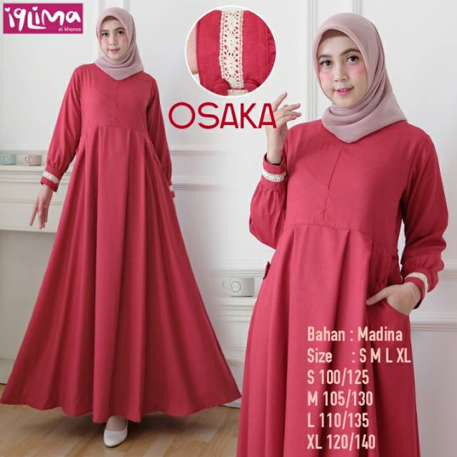 Osaka Dress Gamis Dress Katun Madina Busui