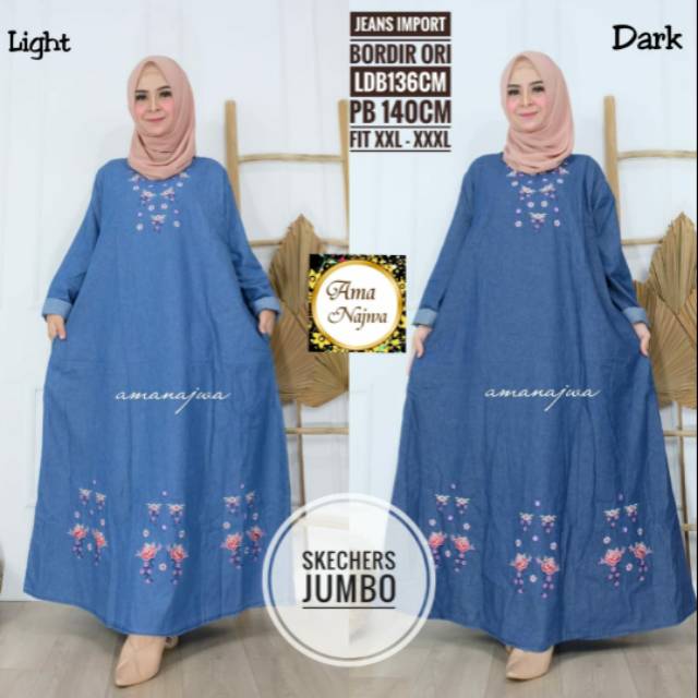 Skechers super jumbo ld 136 gamis jeans import