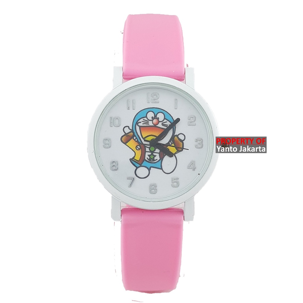 JAM TANGAN WANITA DORAEMON TALI KARET TERBARU