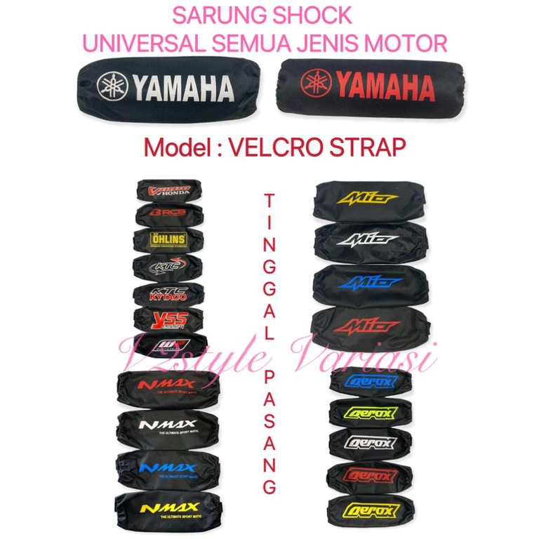 SARUNG SHOCK BREAKER / COVER SHOK SHOCKBREAKER BELAKANG UNIVERSAL WATERPROOF STRAP TEMPEL PNP YAMAHA WARNA MERAH PUTIH MIO S M3 SPORTY Z SOUL M3 125 NMAX 155 OLD NEW AEROX 155 CONNECTED NEW OLD VEGA VIXION KLX CRF NINJA BEAT VARIO FU SONIC XEON LEXI