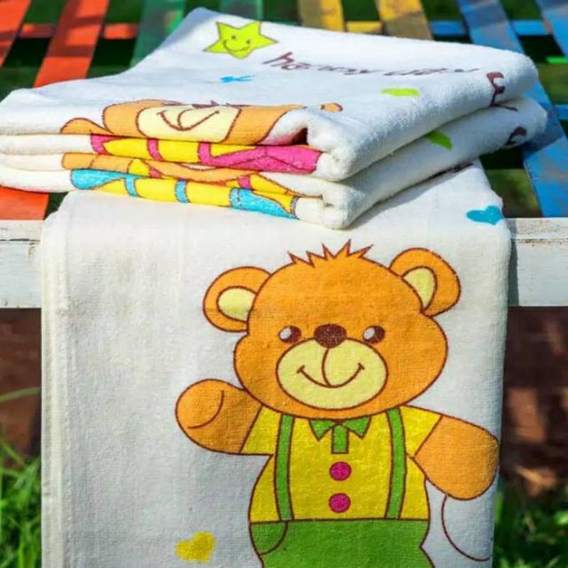 HANDUK MANDI BAYI TWIN BESAR 60x120cm-HANDUK BAYI UKURAN BESAR 120X60cm