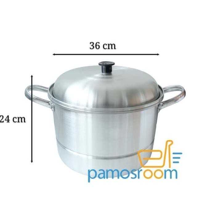 U 36Cm Dandang Serbaguna / Panci Steamer Alumunium Merk Halco 36 Cm Kualitas Baik