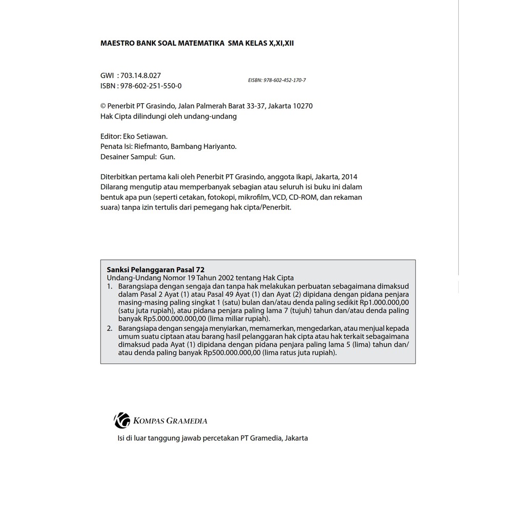 Ebook Maestro Bank Soal Matematika Sma Kelas X Xi Xii Shopee