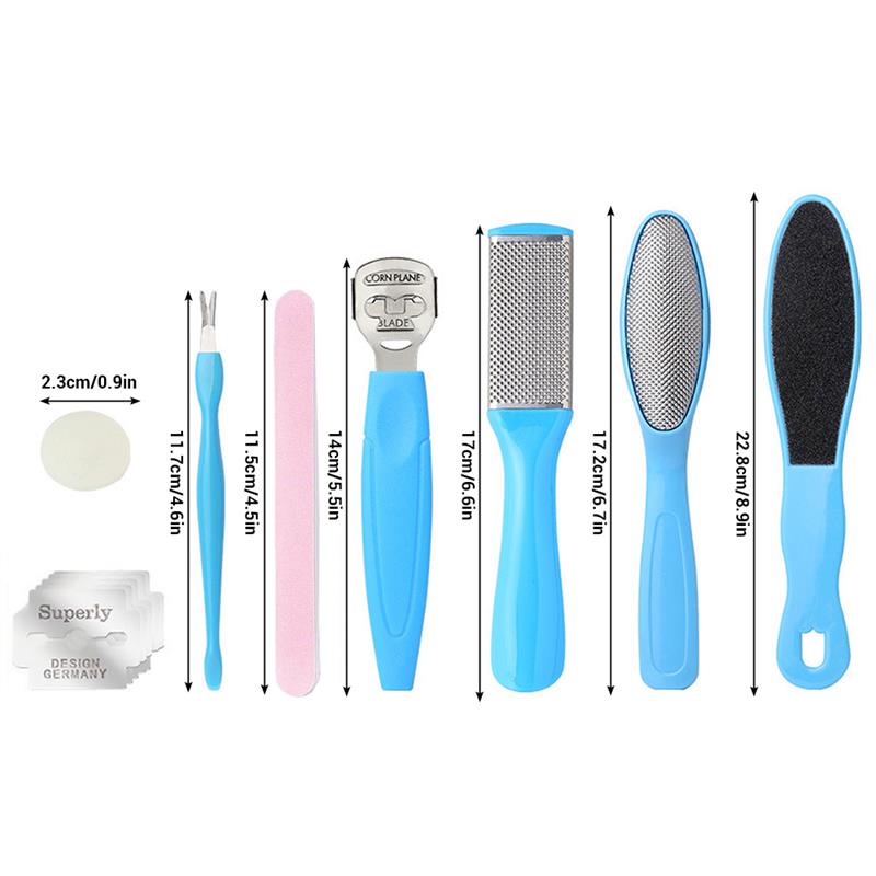 Perawatan Kaki Pecah dan Kering Set 8 in 1 Alat Penghalus Tumit Penggosok Kaki Kapalan Foot Care Manicure Pedicure