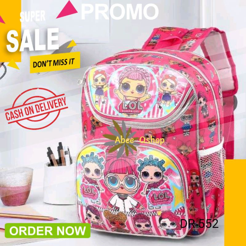 Tas Sekolah Anak Perempuan TK / SD Karakter LOL Premium