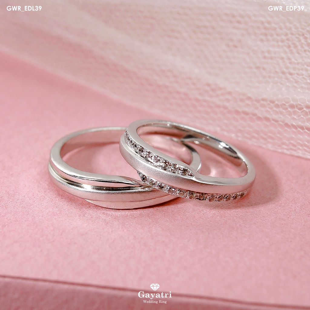 Cincin Tunangan Palladium Pria Perak 925 Silver Emas Putih Wanita Platinum Jogja GAYATRI WEDDING RING (8)