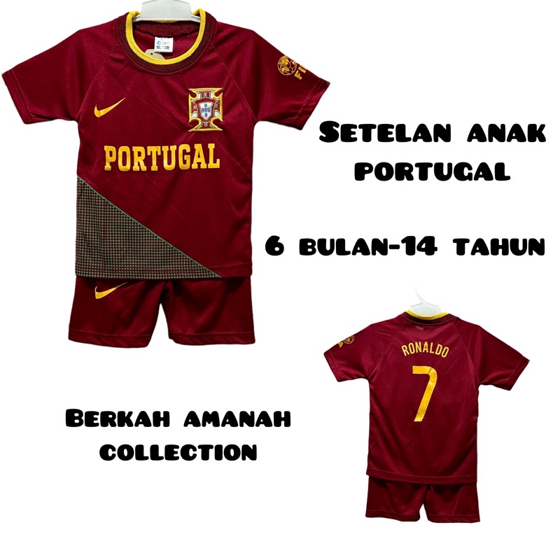 setelan bola anak Portugal/ kaos bola anak Portugal/ jersey bola anak Liga Dunia