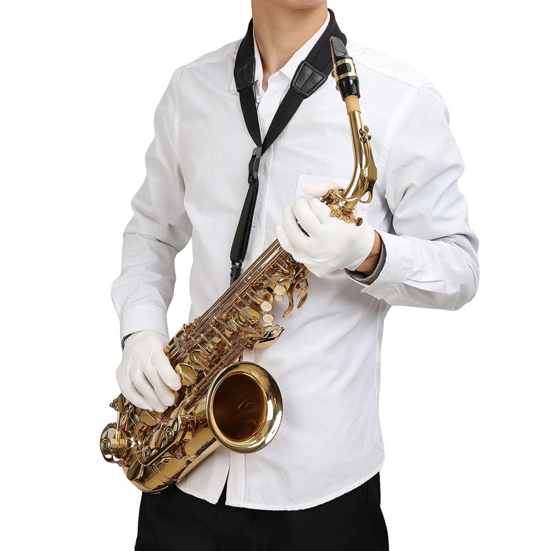 Strap Leher Adjustable Dengan Kait Snap Warna Hitam / Kopi Untuk Saxophone