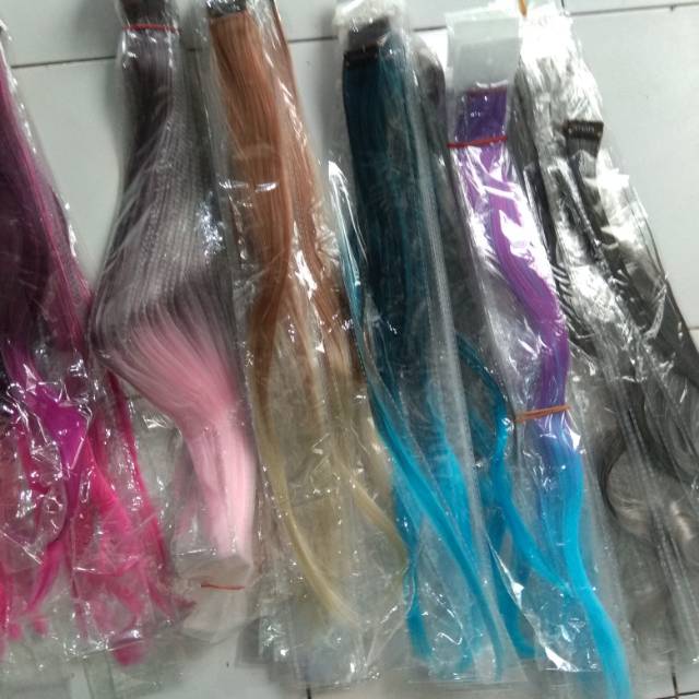 rambut palsu hair clip dual color 50 cm