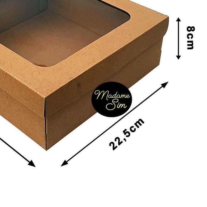 

➧ KOTAK KUE - CAKE BOX - DUS BOLU 22 x 22 x 8 CM - JENDELA (ISI : 10 PCS) ➼