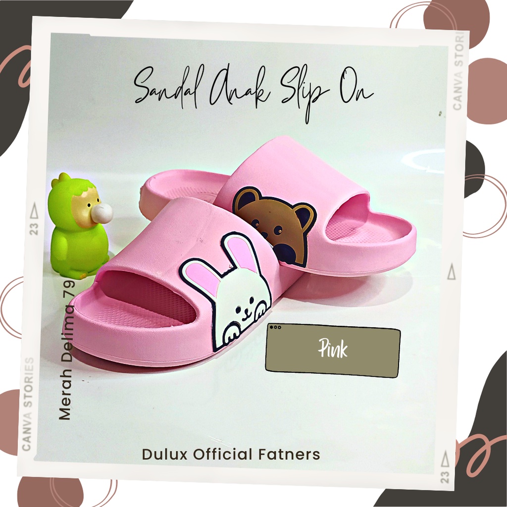 MD 79 - Sandal Anak Slip On Anak Laki Laki Perempuan Kartun BTS Terbaru / Sandal Anak Model Baru