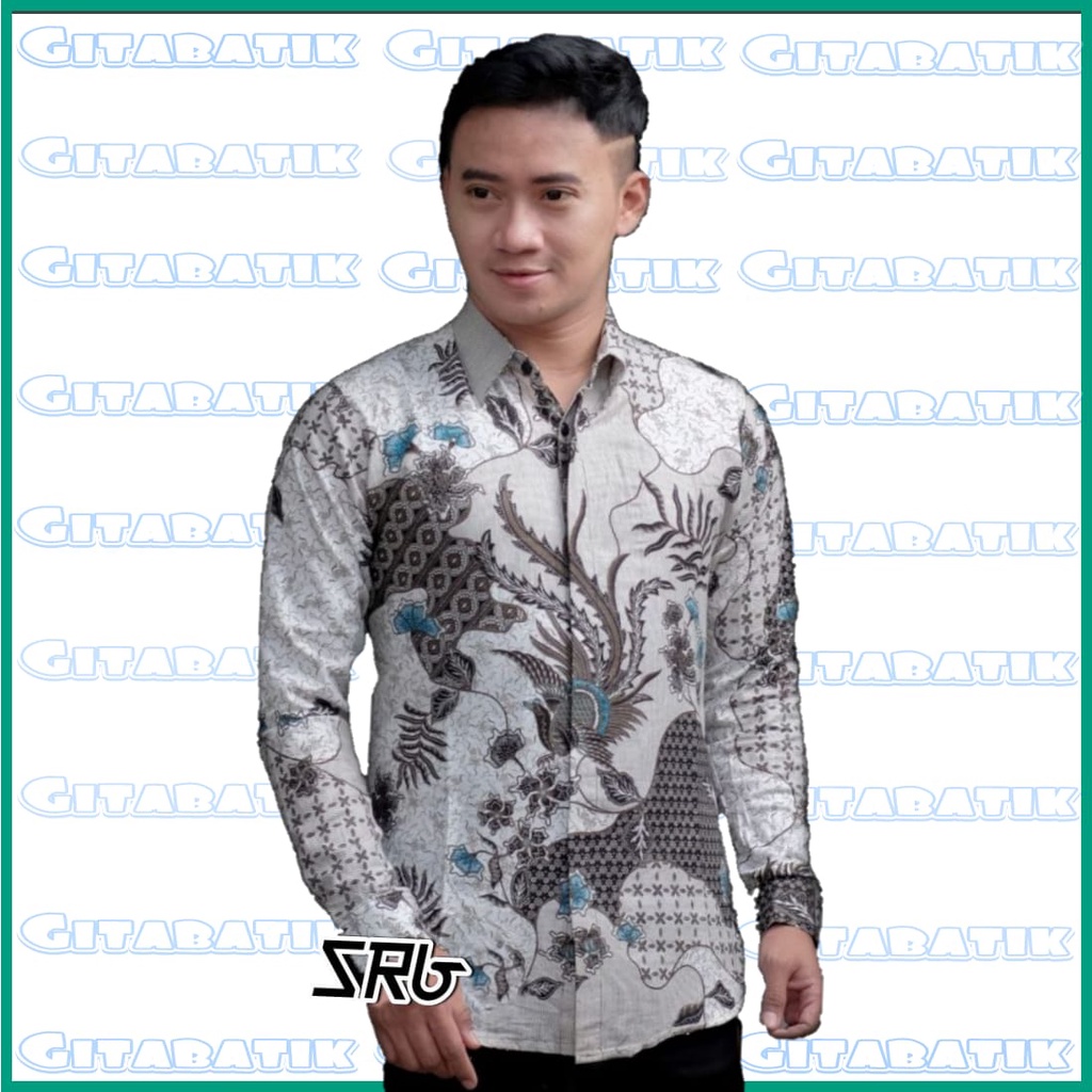 KEMEJA BATIK PRIA LENGAN PANJANG SIZE M L XL XXL BAJU BATIK KANTOR