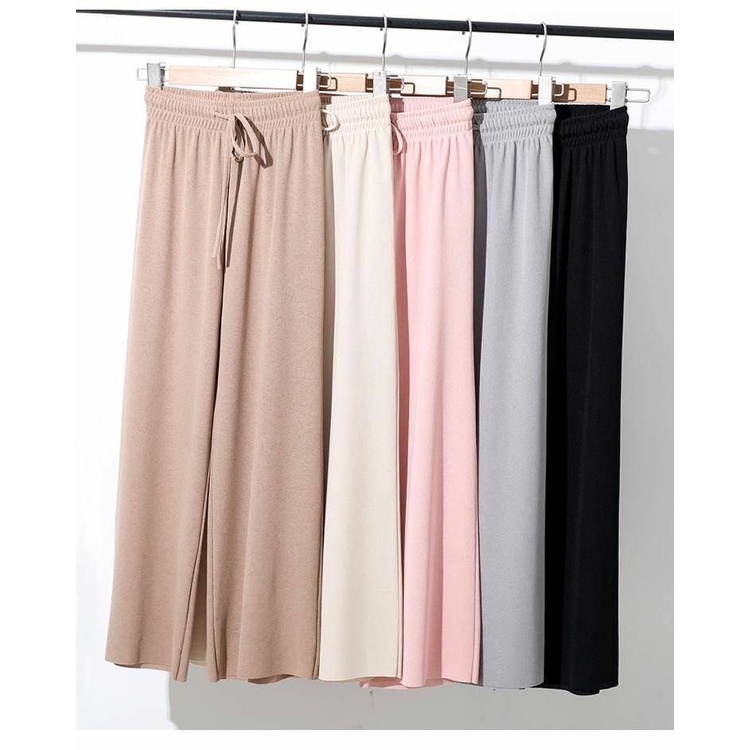 VIVI PANTS Celana Panjang Polos Tali Serut Bahan Knit Stretch Style Wanita Korea By Chikoisme NR