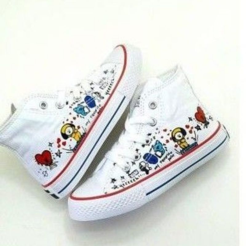( OBRAL )SEPATU ANAK CONVERSE ALL STAR (TALI) KARAKTER BT21/BTS  ( SNEAKER KIDS & JUNIOR)-3