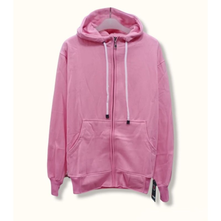 Jaket sweater Hoodie warna  pink✓Jaket Zipper polos lengan panjang