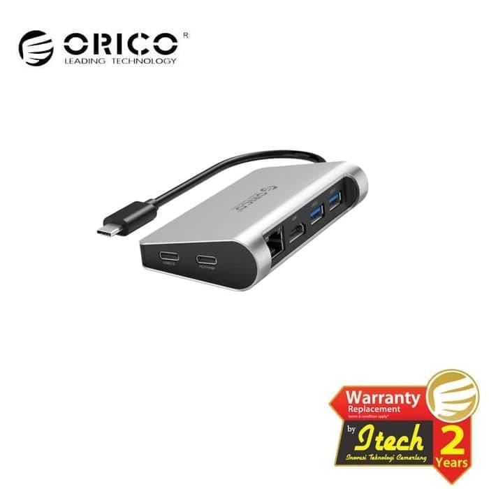 Promo ORICO CLH-X3 Type-C to 4K HDMI USB-C USB-A Gigabit LAN with PD - SIL Limited