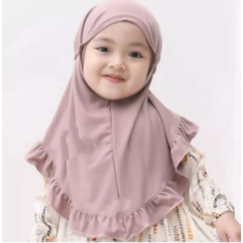 Bergo Anak Jersey Rempel Hijab Jilbab Kerudung kudung Bergo Anak bayi Balita Perempuan Jersey Jersi 