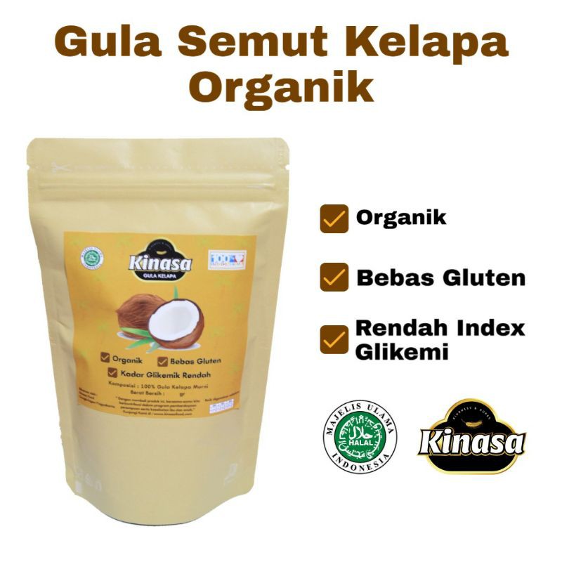

Gula Semut Kelapa Organik Kinasa 500 gr (Free Stainless Straw Set)