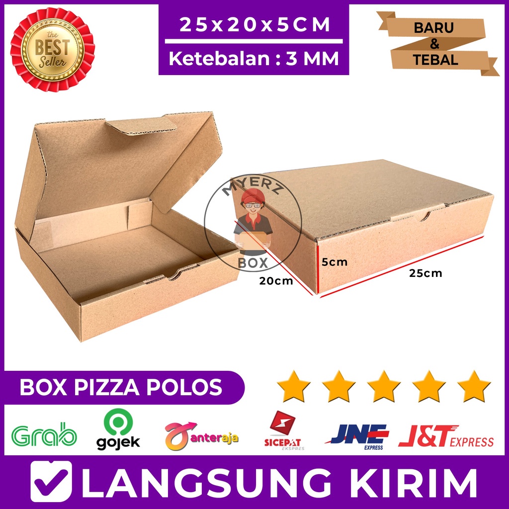 

Kardus Die Cut Pizza Polos 25x20x5 Cm Single Wall, Tebal Baru Murah