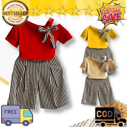 VISION ONLINE [GRATIS ONGKIR BISA COD] SETELAN MONICASETELAN ANAK PEREMPUAN ADEM SABRINA ANAK BAYI CEWEK 1 2 3 4 5 TAHUN BAJU ATASAN LENGAN PENDEK KAOS CELANA PANJANG KULOT KARET KASUAL ANAK CEWEK MURAH KEKINIAN TERBARU LUCU IMPORT ORI KOREA STYLE 2021