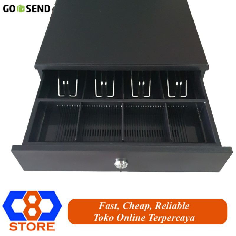 CASH DRAWER LACI UANG LACI KASIR 4 SLOT 36x33CM RJ11 KUNCI