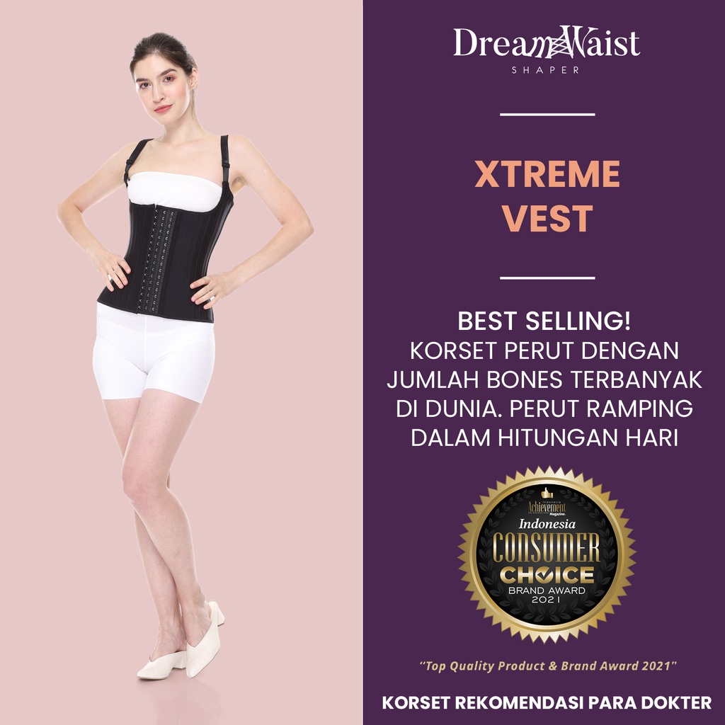 DreamWaist - Xtreme Vest Shaper - Korset Pelangsing Perut 29 Bones Terampuh - Korset Perbaiki Postur Tubuh - Korset Perut Buncit