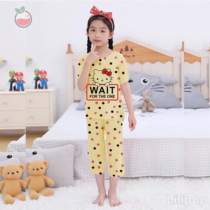 Baju Tidur Anak 3/4 Snoopy Perempuan dan Laki Usia 2 - 7 Tahun Stelan Celana