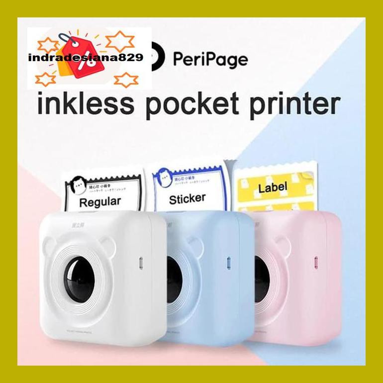 

Indr0Dpp Peripage/Paperang A6 Bluetooth 58Mm Thermal Photo Printer Pocket - Biru Muda 8D6Indrr