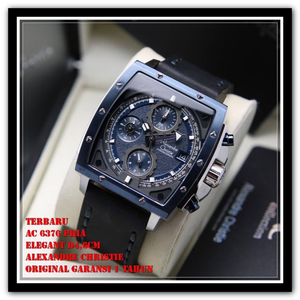 TERBARU jam tangan Pria ALEXANDER CHRISTIE AC6376 original quality Blue silver