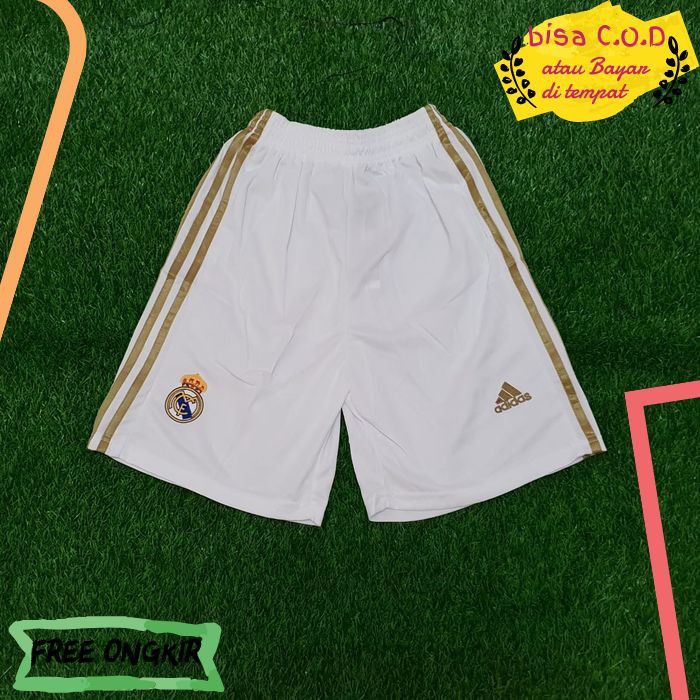 [COD]301 CELANA BOLA PRIA PENDEK REAL MADRID HOME 2019/2020 GRADE ORIGINAL CELANA MURAH PRIA