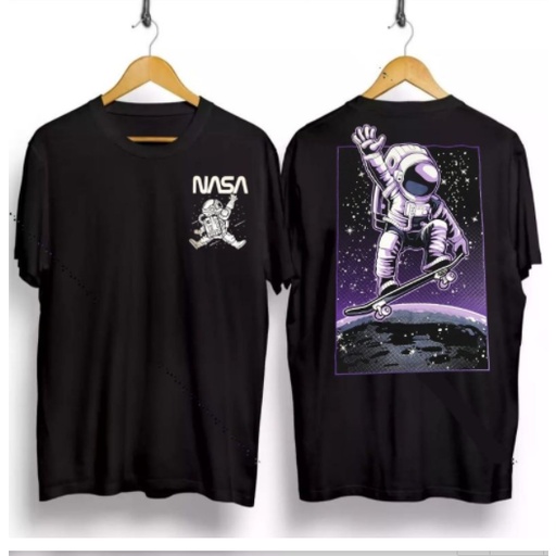 FashMarket Kaos Distro Astronot NASA Baju Kaos Distro Pria Hitam Kaos Distro Murah Grosir Kaos Cowok