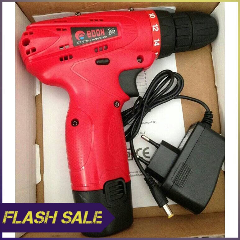 Mesin Bor 10 mm cordless 12V rechargeable Edon