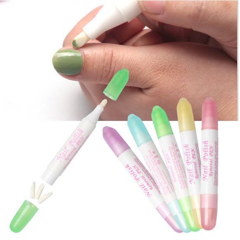 Nail gel polish remover pen removal nail polish / pen penghapus kutek berantakan keluar garis