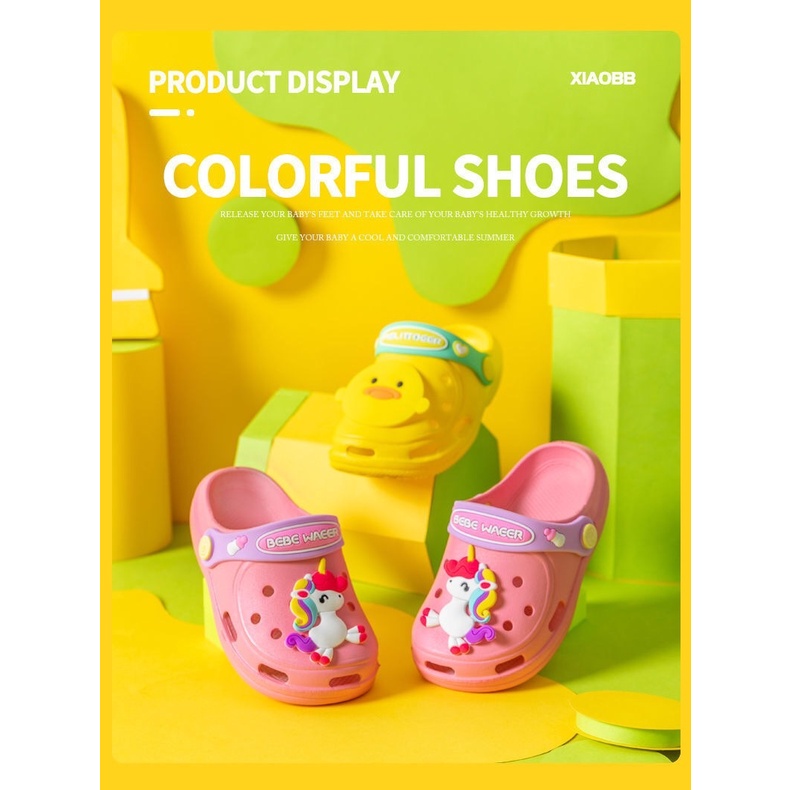 [Brandedbaby] 24-33 SEPATU SENDAL ANAK IMPORT/ JELLY SHOES ANAK COLORFUL/ FLIPFLOP ANAK ANIMAL PIN