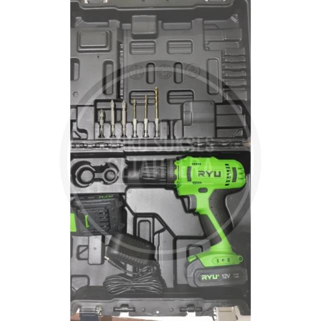 RYU RCD 12V Cordless Drill 12 V Mesin Bor 2 Beterai Cordless 12V 12 Volt Cordless Ryu 2 Baterai RCD 12V Cordless Drill 12 V