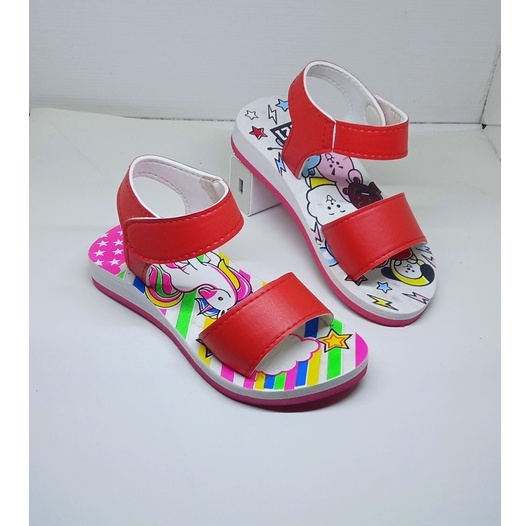 Sandal Gunung Anak Perempuan Terbaru Motif KUDAPONI PELANGI Promo New