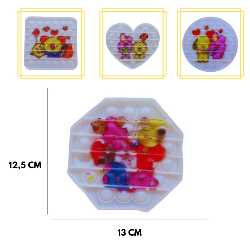 (LC) Pop It Rainbow Paddle Pop-OCTAGON PUTIH