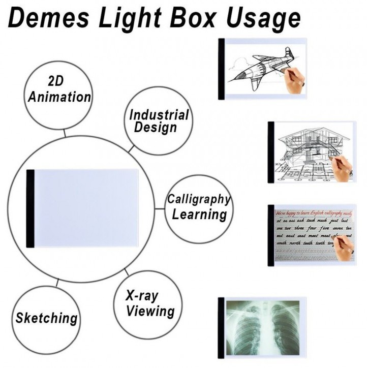 Graphics LED Stencil Drawing Board A4 Size with Three-Level Dimming