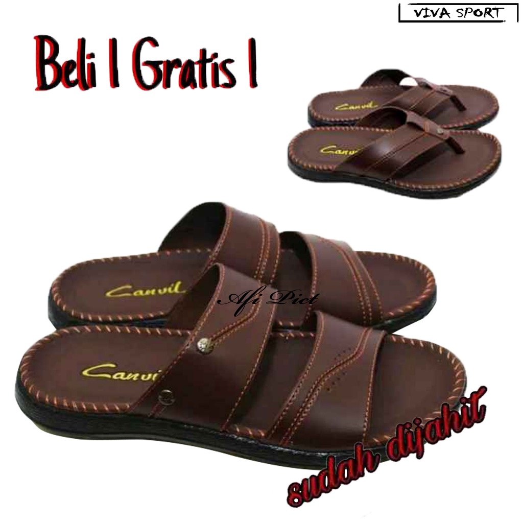 Sandal pria slop Kulit  BELI 1 GRATIS 1 SANDAL PRIA MURAH kualitas import
